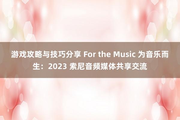 游戏攻略与技巧分享 For the Music 为音乐而生：2023 索尼音频媒体共享交流