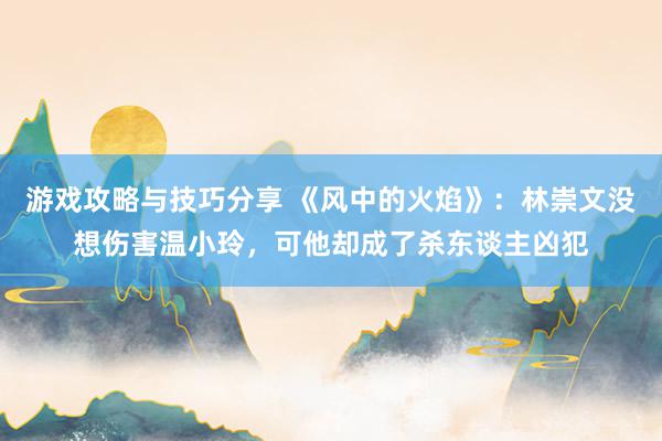 游戏攻略与技巧分享 《风中的火焰》：林崇文没想伤害温小玲，可他却成了杀东谈主凶犯