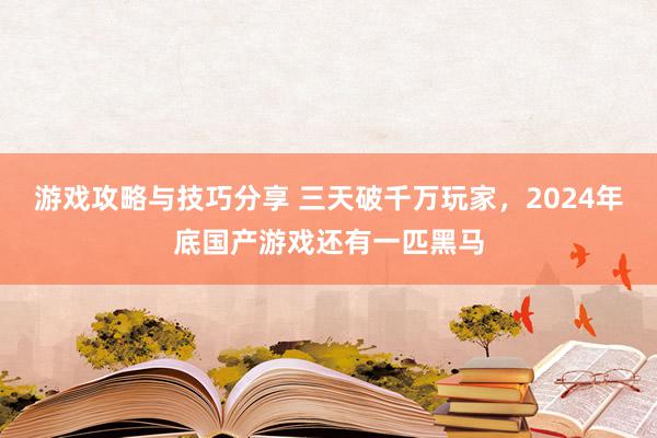 游戏攻略与技巧分享 三天破千万玩家，2024年底国产游戏还有一匹黑马