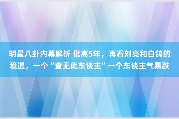 明星八卦内幕解析 仳离5年，再看刘亮和白鸽的境遇，一个“查无此东谈主”一个东谈主气暴跌