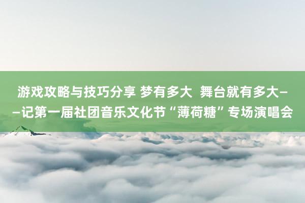 游戏攻略与技巧分享 梦有多大  舞台就有多大——记第一届社团音乐文化节“薄荷糖”专场演唱会